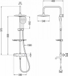 Vonios-du&scaron;o sistema su termostatu Mexen KT33, Chrome