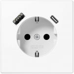 Ki&scaron;tukinis lizdas su USB+USB-C JUNG LS1520-15CAWW (baltas, 16A/250V)