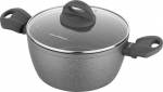Florina Puodas kamienny su dangteliu na indukcję i gaz Lava Stone 16 cm 1,2 l