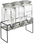 Secret De Gourmet MODERN beverage dispenser on stand, 3 x 1,5 L