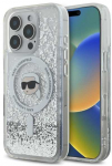 Karl Lagerfeld Liquid Glitter Karl Head MagSafe Apple iPhone 16 Pro - dėklas telefonui skaidrus