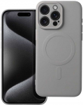 OEM SILICONE MAG COVER dėklas, suderinamas su &bdquo;MagSafe&ldquo;, skirtas IPHONE 15 Pro Max, pilkas titano spalvos