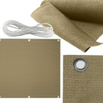 Balkono uždanga su virve, 1x5 m, taupe spalvos