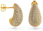 Again Jewelry Auksuoti auskarai su kubiniu cirkoniu Tear Drop AJNS0060