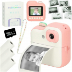 Momentinis fotoaparatas vaikams Ikonka iko-KX3570_1, 1 GB 24 mpx, Rožinis + 32 GB atminties kortelė