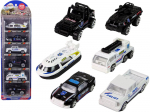 Lean Toys Resorako policijos transporto priemonių rinkinys LeanToys, 6 vnt, 1:64