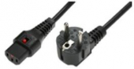 MicroConnect Assmann Electronic ASM IEC-EL249S maitinimo kabelis, R/A Schuko ki&scaron;tukas, HO5VV-F 3 X 1.00mm2 iki C13 IEC LOCK, 1m juodas