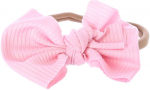 Kūdikių galvos juosta su kaspinu - &scaron;viesiai rožinė