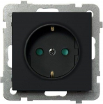 Ospel Socket Sonata vienvietis schuko su langinėmis juodos spalvos (GP-1RSP/m/33)