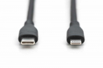 Kabelis USB Digitus Lightning - USB-A 1 m Juodas (AK-600110-010-S)