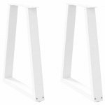 Kavos staliuko kojelės, V formos, 2 vnt., balta, 60x(72-73)cm