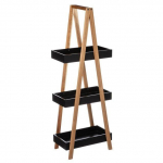 5five Simply Smart Bamboo Vonios lentyna 3 lygių bambukinė, vonios kabykla, juoda spalva