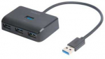 USB-A &scaron;akotuvas DELTACO , 5 Gbps, 4x USB-A, juodas / UH-735 / 1902426