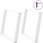 Valgomojo stalo kojelės, U formos, 2 vnt., balta, 90x(72-73)cm