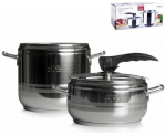 Slėginė viryklė, plieno puodas, PROFI duo indukcinis, 4+7 l