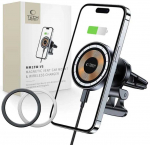 Tech-Protect MM15W-V5 automobilinio telefono laikiklis su MagSafe 15W indukciniu įkrovikliu oro ventiliacijai - juodas