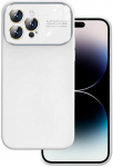 Topt Soft Silicone Lens dėklas skirtas Apple iPhone 14 baltos spalvos