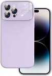 Topt Soft Silicone Lens dėklas skirtas Apple iPhone 15 Plus light violetinės spalvos