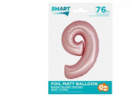 GoDan Smart folijos balionas, numeris 9, matinė rožinė, 76 cm GoDan