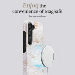 Dėklas MIO Baltas Roses Magsafe Compatible for Samsung S24 5G