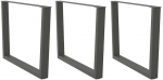 Valgomojo stalo kojos, V formos, 3 vnt., antracito spalvos, 100x(72-73,3) cm, plienas