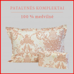 100 proc. medvilnės patalynės komplektas - Antklodės užvalkalas 200x200 cm. + pagalvės užvalkalai 50x70 cm. (2 vnt.)