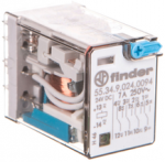 Finder Pramoninė relė 4P 7A 24V DC bandymo mygtukas LED veikimo indikatorius (55.34.9.024.0094)
