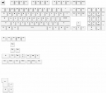 Klaviatūra Glorious GPBT Basics Keycaps, ANSI i&scaron;dėstymas US, PBT, Dye-Sub - Classic Baltas