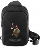 Us Polo Assn Krep&scaron;ys telefonui US Polo Petit Pique Crossbody juodos spalvos