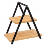 Secret De Gourmet Bamboo Padėklas pyragams, vaisiams, bambukams, dviejų pakopų, auk&scaron;tis 29,3 cm