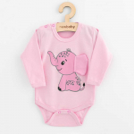 Kūdikis viso kūno su ilgomis rankovėmis New Baby Happy Elephant rožinė, 74 (6-9m)