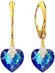 Diamond Sky Jewelry Sidabriniai auskarai moterims DiamondSky &bdquo;Cute Valentine (Bermuda Mėlyna)&ldquo; su Swarovski kristalais