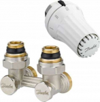 Danfoss 2 dalių kampinis komplektas - RAE-K galvutė, VKO DANFOS prijungimo modulis Radiatoriai KERMI, KORADO, KORAD, PURMO, RADSON, STELRAD (DWZ) Radiatoriai KERMI, KORADO, KORAD, PURMO, RADSON, STELRAD