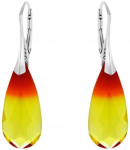 Diamond Sky Jewelry Sidabriniai auskarai moterims DiamondSky &bdquo;Vaivoryk&scaron;tės Kaskadas (Fireopal)" su Swarovski kristalais