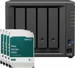 Serveris &bdquo;Synology DS925+ 24TB Plus HDD NAS&ldquo; rinkinys, įskaitant 4 x 6 TB &bdquo;Synology Plus&ldquo; 3,5 colio SATA kietuosius diskus