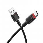 Borofone kabelis BX110 Beneficio – USB į Typ C – 3A 1 metras juodos spalvos