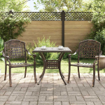 Sodo stalo komplektas 3 pcs Bronzinė Liejamasis aliuminis