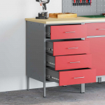 Darbastalis su stalčių Raudona ir pilka 50 x 55 x 85 cm