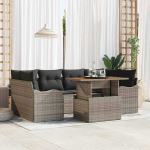Sodo Sofų Rinkinys su pagalve 7 pcs Pilka