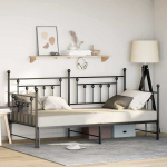 Lova Dienos lovos rėmas Juoda 90 x 190 cm Plienas