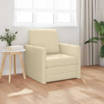 Grindų Sofa-Lova su pagalve Kreminė 74 x 77 x 81 cm audinys