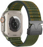 Beline Woven Nylon Diagonal Style Parachute apyrankė skirta Apple Watch 42/44/45/49mm žalios spalvos