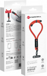 FORCELL F-DESIGN R10X40 rie&scaron;o telefono virvelė su reguliuojamu ilgiu (maks. 20 cm kilpoje) raudona