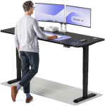 Elektrinis reguliuojamo auk&scaron;čio stalas Desktronic HomePro Juodas/Juodas, 200x80cm, Dvigubas motoras, USB ir USB-C įkrovimo lizdai