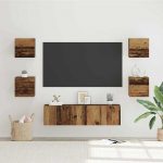 TV staliukas TV spintelių komplektas 6 pcs Senovinis medis Apdirbta mediena