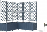 Sodo vazonas 2 pcs Pilka 80 x 40 x 37,5 cm Plastmasė