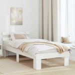 Lova Lovos rėmas Balta 75 x 190 cm Kietos pu&scaron;ies mediena