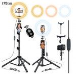 LED žiedinė lempa selfie nuotraukoms, filmavimui ir stovas, &scaron;viesa blogeriams Happy people L-02