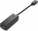 AV adapteris HP USB-C-zu-DP adapteris i&scaron;orinė USB vaizdo plok&scaron;tė juoda