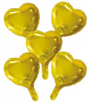 Globos Europe Bv Auksinės folijos balionų &scaron;irdelės, 5 vnt.
